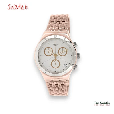 Montre Swatch Irony Chrono "ROSE BROWN" YCG408G Boîtier Et Bracelet En Acier - Photo 1/3