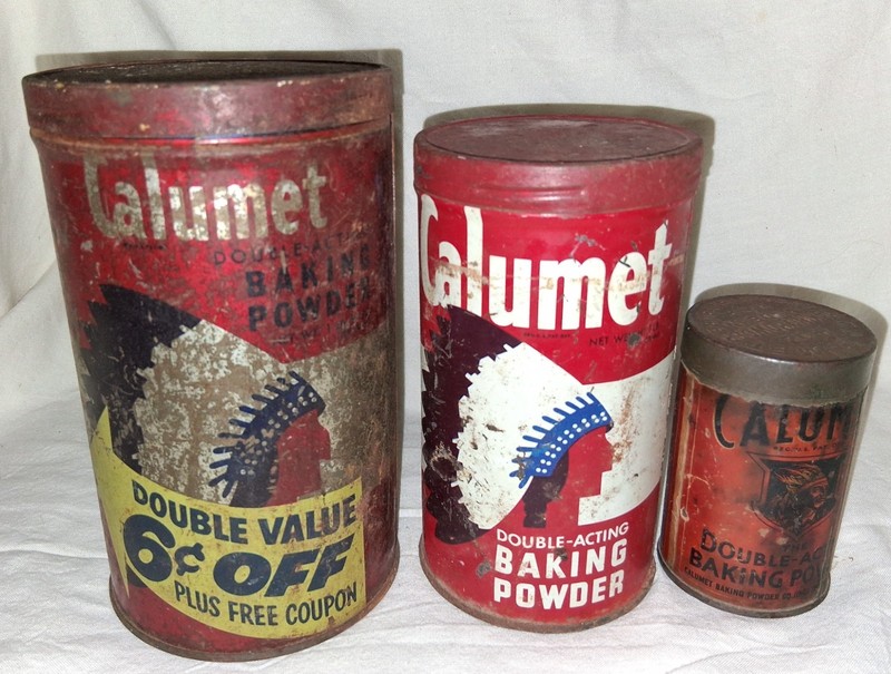 VTG Lot Of 3 Calumet Baking Powder Tin Collectible Advertising