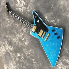 High Quality Explorer Pelham Blue Electric Guitar Solid Mahogany Body HH Pickups