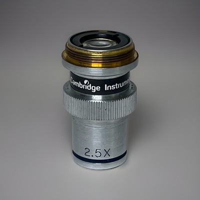 VTG Cambridge Instruments Planachromat Lens 0.18 Cover Glass 2.5X 0.06 N.A. VGC!