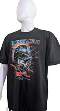 Vintage 2001 XFL NY/NJ Hitmen Champion T-Shirt - Helmet Graphic Black XL...