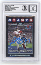 Plaxico Burress 2008 Topps Chrome TC153 SB Refractor Signed Beckett BGS 10 Auto
