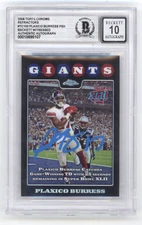 Plaxico Burress 2008 Topps Chrome TC153 SB Refractor Signed Beckett BGS 10 Auto