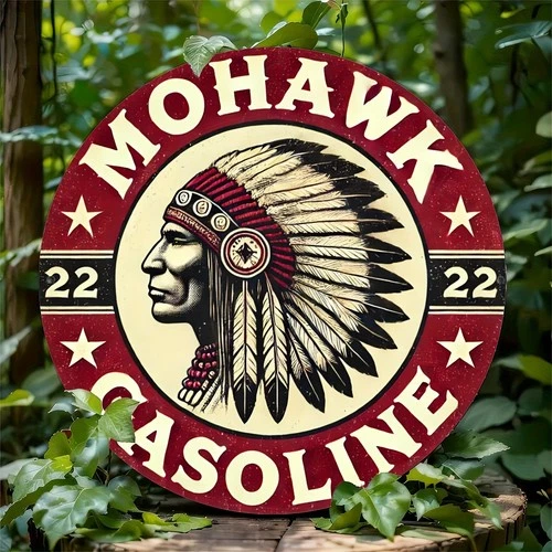 Tin Metal Signs 20*20cm/8*8inch Indian Style - Round Aluminum Vintage Print,