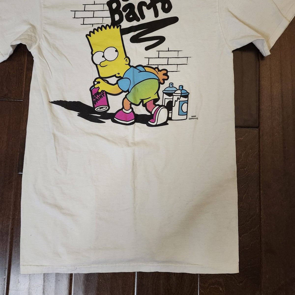 Large The Simpsons El Barto Logo White T Shirt Cartoon Size