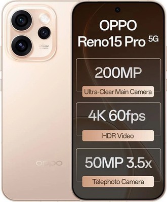 Oppo Reno15Pro 5G (Gold ,12GB RAM, 512GB)NFC Dimensity 8450 Esim Global Version.