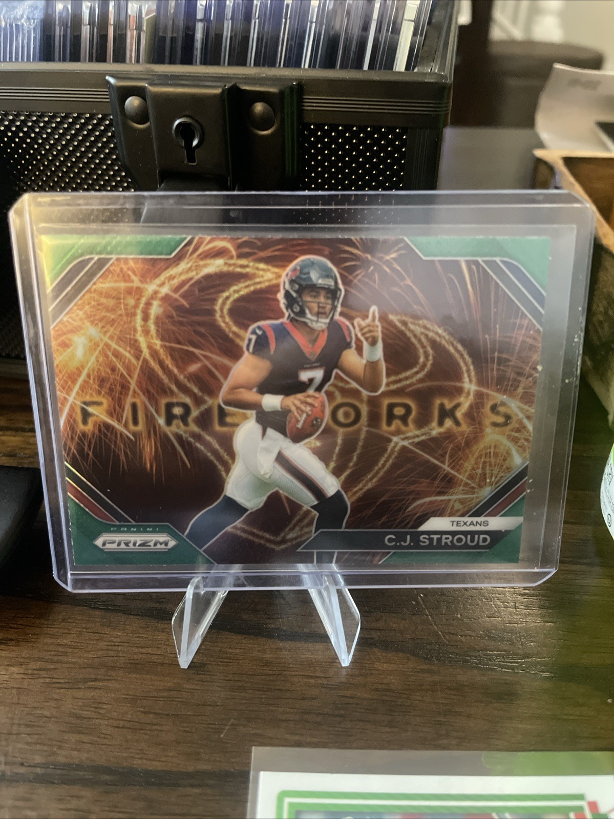 2023 Panini Prizm - Fireworks C.J. Stroud #F-10 Green Wave Prizm (RC)