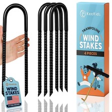 12 Inch Heavy Duty Trampoline Stakes Anchors High Wind Galvanized Steel Rebar