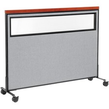 60-1/4"W x 46-1/2"H Mobile Deluxe Office Partition Panel with Partial Window
