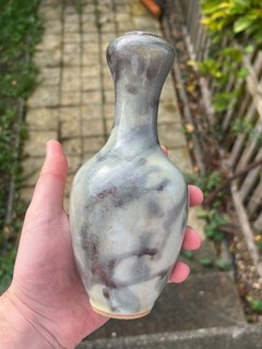 Chinese Antique Porcelain Vase Splash Glaze Monochrome Qing Dynasty 19th Century