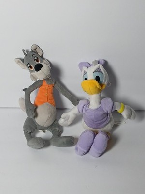 Disney Goldie And Bear Big Bad Wolf & Daisy Duck Bean Plush 10'' Lot Of 2 Beanie
