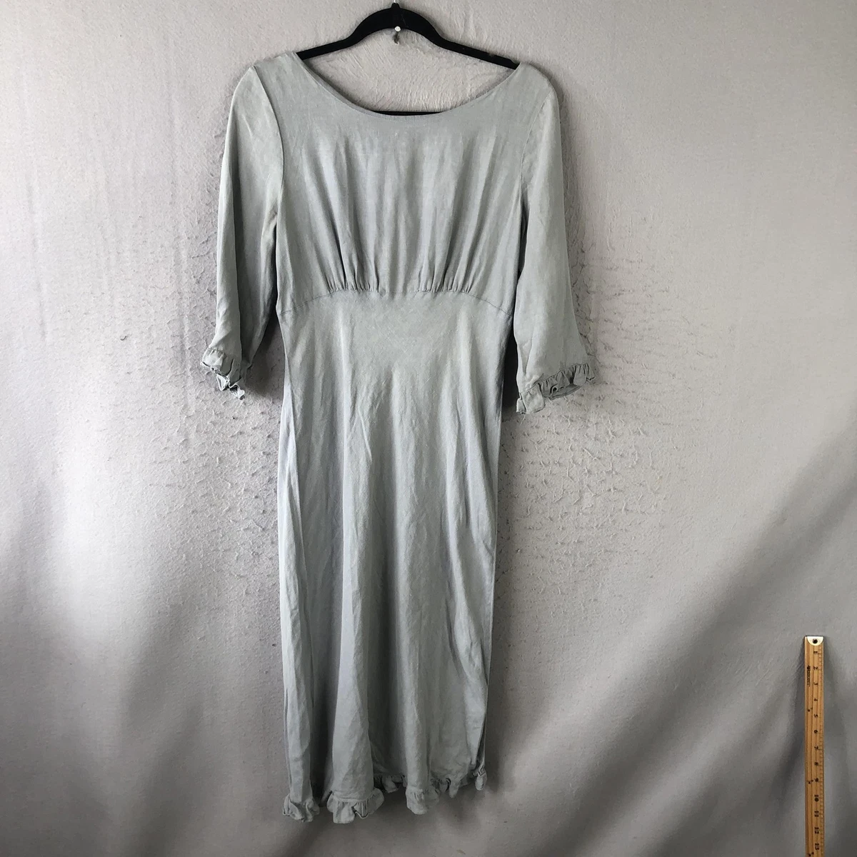 Robe Sans Manches Allen Allen 100% Lin Bleu Foncé - Taille XL, Neuve Sans étiquette