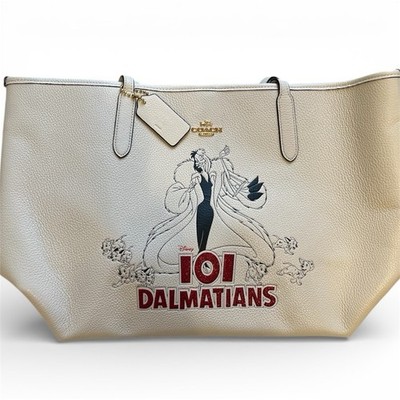 NWT Coach X Disney Cruella 101 Dalmatian Dog City Tote Handbag