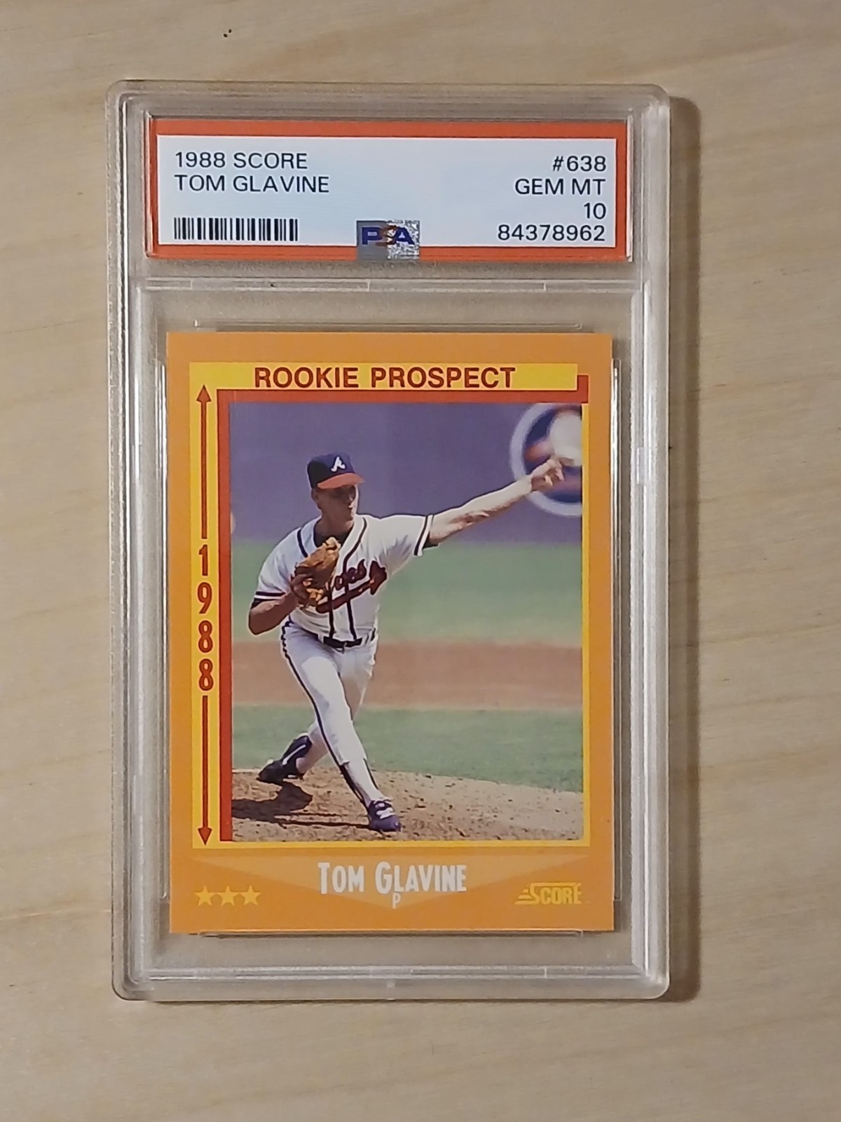 "PSA 10" 1988 Score #638 Tom Glavine -Atlanta Braves HOF 