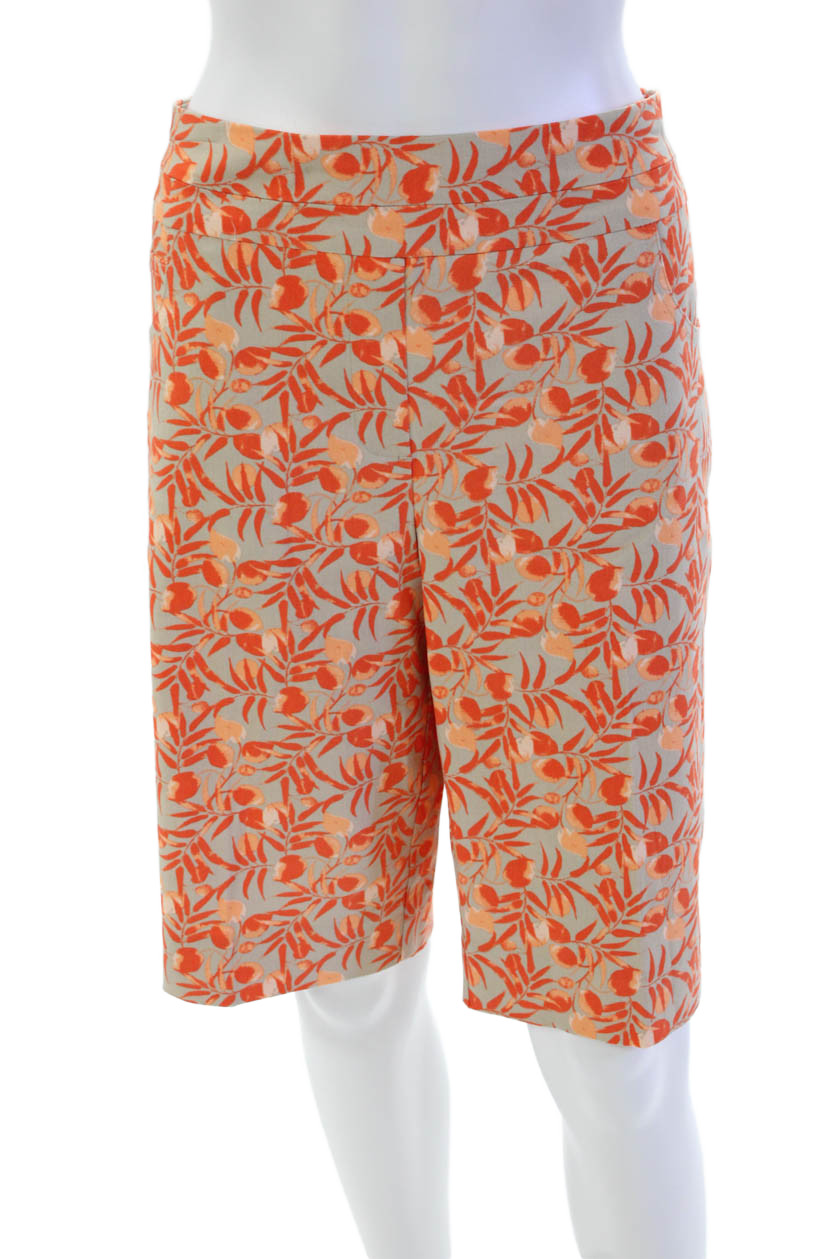 Renuar Womens Floral Print Stretch Mid-Rise Bermuda Shorts Black Size 12Free Shipping in US $100+ Orders | $6.95 Orders Below