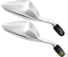 2 SPECCHIETTI CARENA PICCOLI YAMAHA YZF R6 2006 2007 ASTA 70° CUPOLINO CROMATO