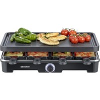 Severin RG 9670 Raclette Schwarz 1400 Watt Antihaftbeschichtung 8 PfäNnchen NEU