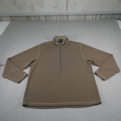 Vintage Aigle Sweatshirt Mens 2XL XXL Brown Fleece Polartec 1/4 Zip Hiking Camp