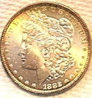 1882 P Morgan beautiful BU tons of luster white & bright Free ship Sigma test++