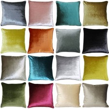 Riva Paoletti Luxe Soft Faux Velvet Piped Cushion Cover Decorative Sofa Pillow