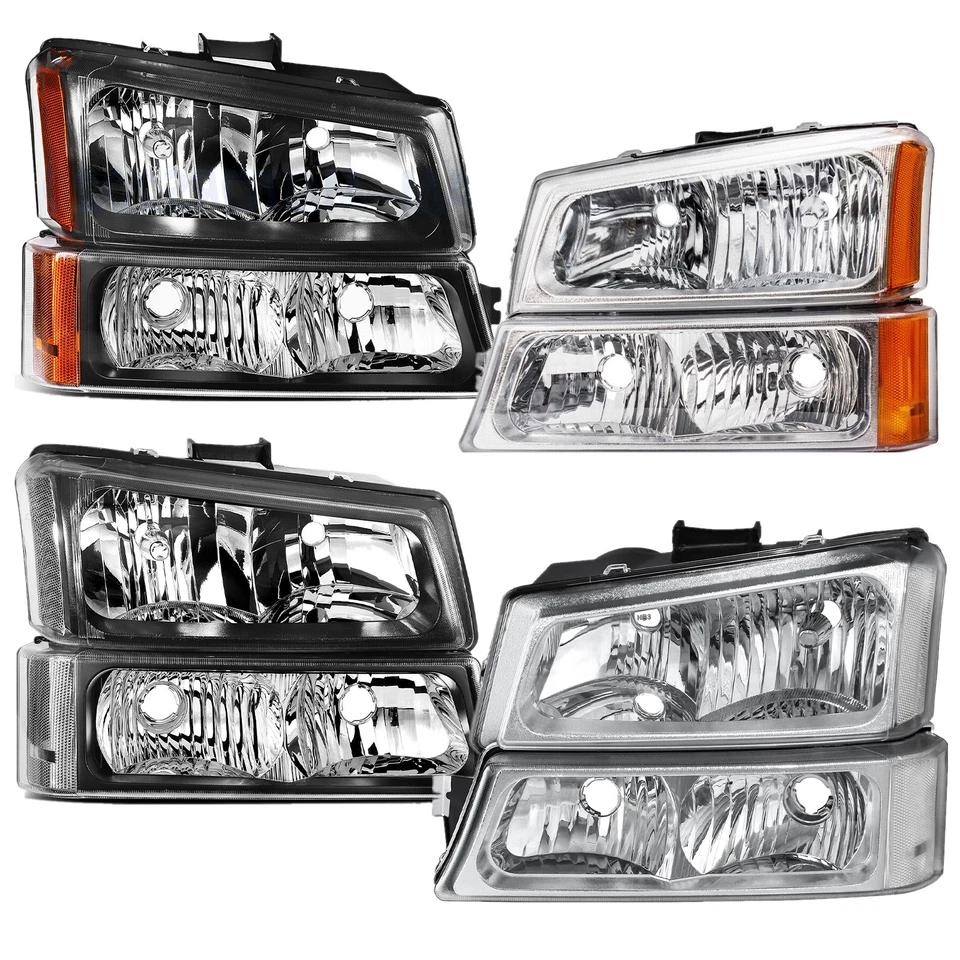 Par de faros con luces de parachoques para Chevrolet Silverado 1500 2500HD 2003-2006 Foto 2 de 3