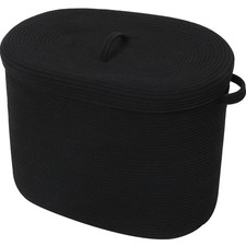 22"x14"x18" Rectangular Extra Large Storage Basket With Lid, Large Cotton Rop...