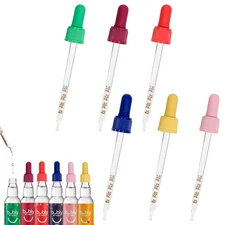 6Pcs Colorful Glass Dropper Pipettes Compatible with Sodastream Bubly Drops Flav