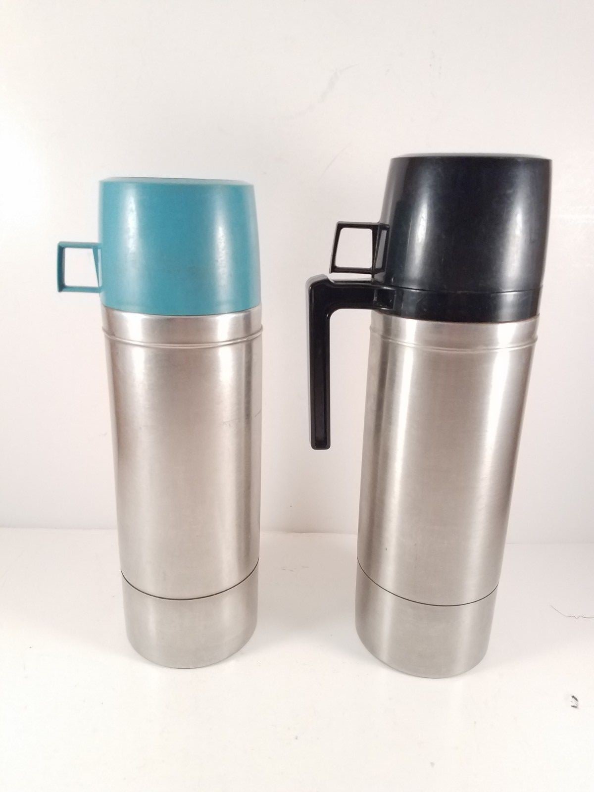 Two Thermos Set Stainless Steel Model 2464S Quart Size Vacuum Bottles