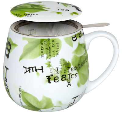 Könitz Becher mit Sieb und Deckel 420 ml Tea for you - Tea Collage / Teebecher