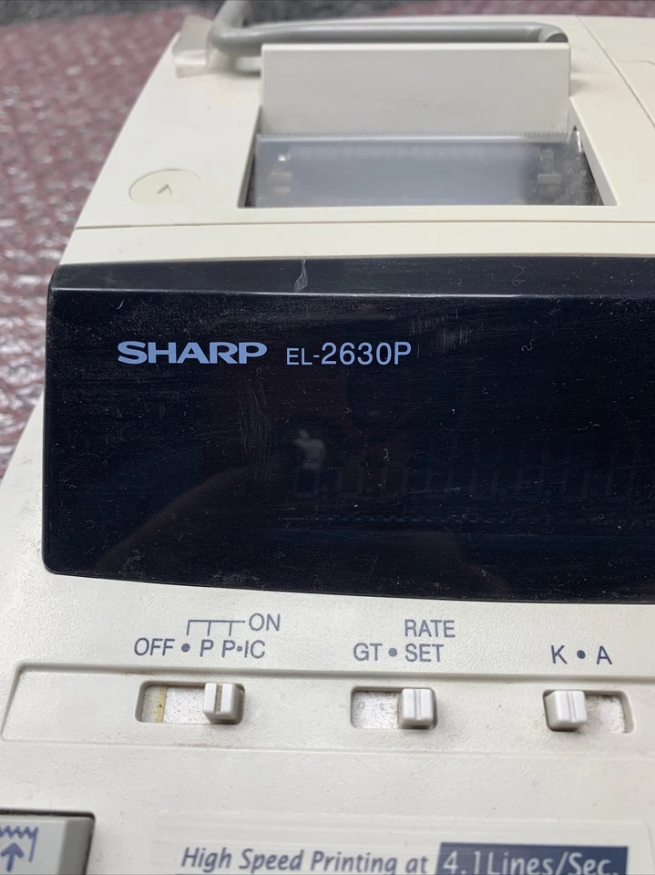 SHARP EL-2630P Electronic Calculator 12 Digit 2 Color Ribbon Printer Working - Image 4 of 4