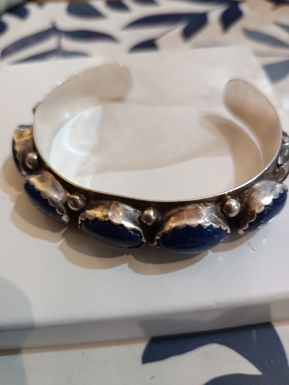 lapis native american cuff signed - image 3