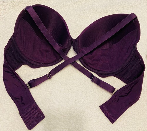 FREDERICKS of HOLLYWOOD Plunge Bra Purple Full Coverage Underwire 38DD - Picture 8 of 10