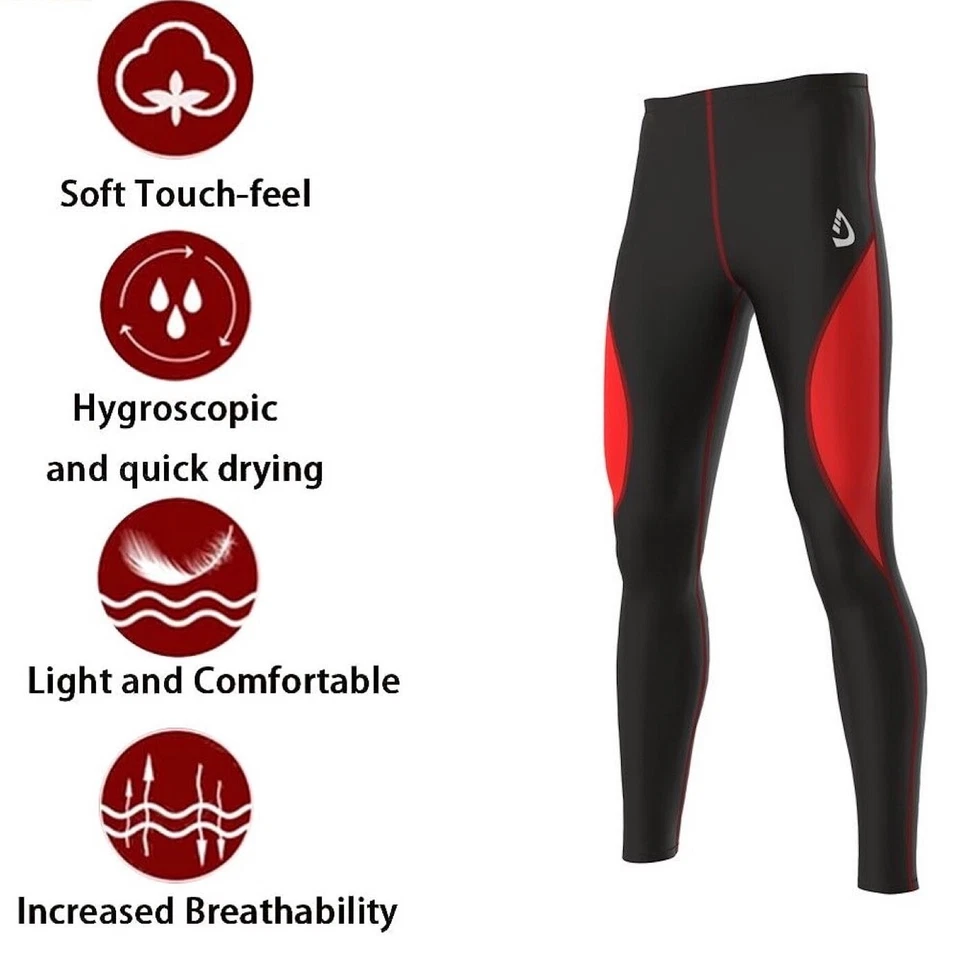 New Mens Skin Fit Tights Compression Baselayer Gym Workout Running Active Tight - Image 3 of 4