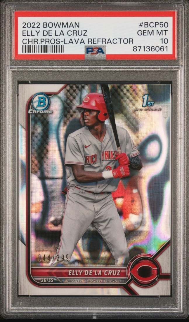 2022 Bowman Chrome Elly De La Cruz Lava Refractor BCP50 #/399 PSA 10