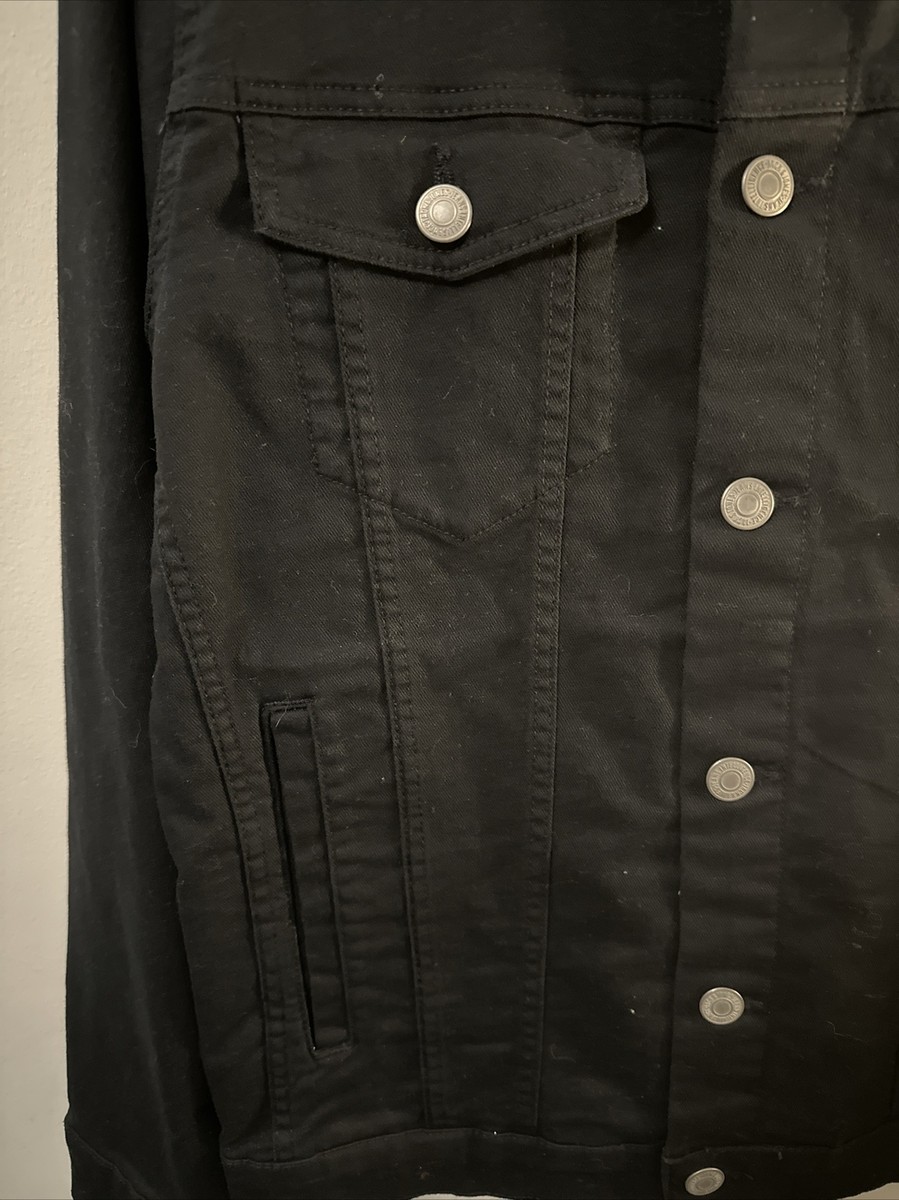 Jack & Jones 257804 Mens Colored Denim Trucker Jacket Black