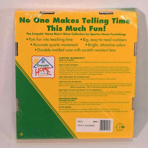 Vintage 1993 Spartus Crayola Crayons Advertising Clock Teacher Classroom 0122!! - Picture 3 of 6