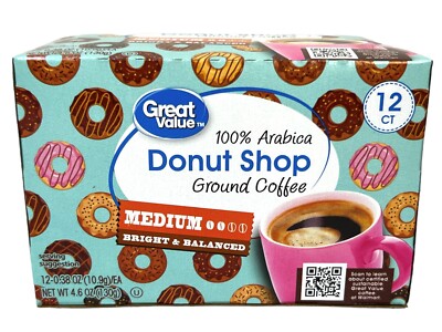 Great Value Donut Shop Medium Roast Coffee K Cups 4.6 oz