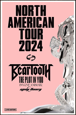 BEARTOOTH THE PLOT IN YOU INVENT ANIMATE Surface Tour 2024 Ltd Ed RARE Poster!