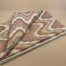 Vintage Woven Fabric 224x134cm Wavy Pattern Muted Waves Tapestry 60's 70's Retro