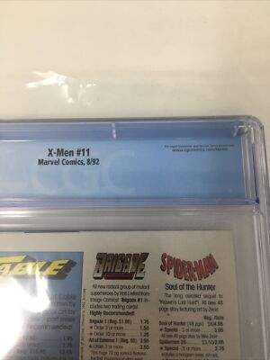 MARVEL COMICS X-MEN #11 1992 CGC 9.4 WP RARE NEWSSTAND JIM LEE
