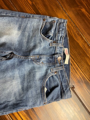 Signature Levi Strauss Denim Jeans Girls Size 8 Blue Straight Adjustable Waist - Picture 9 of 12