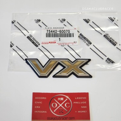 Genuine OEM FJ80 Toyota Land Cruiser Rear VX Emblem Badge Genuine OEM FJ80 Toyota Land Cruiser Rear VX Emblem Badge