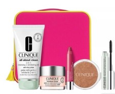 NEW CLINIQUE Summer Day set Cosmetic Train Case Moisture Surge All About Clean