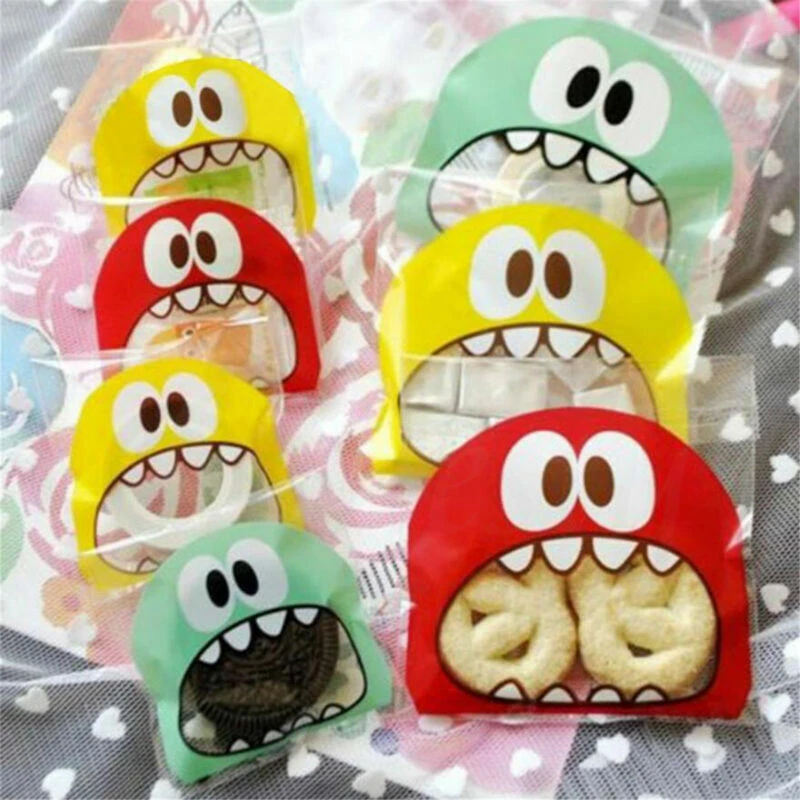 100件装S/L饼干甜袋自粘大提琴礼品美食家密封零食袋 — 第 4/4 张图片