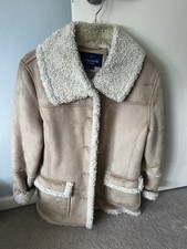 Mackintosh New England Woman’s Sz Small Vintage Button Coat Sherpa Suede