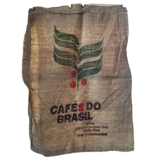 Cafe's Do Brasil Burlap Coffee Bean Bag Sack Jute 39” Inches X 27” Inches