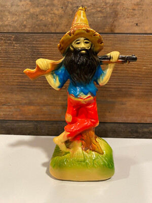 Vintage Hillbilly Mountain Man with Shotgun Plastic Blow Mold Figure