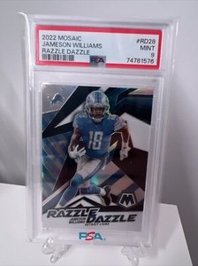 2022 Panini Mosaic Jameson Williams Razzle Dazzle- Rc Case Hit Lions SSP PSA 9
