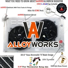 4 Row Radiator Shroud Fan For 1973-1976 Chevy Corvette Base Stingray V8 Engine