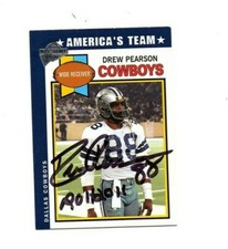 Drew Pearson signed auto 2005 Topps Fan Favorites football card Dallas Cowboys